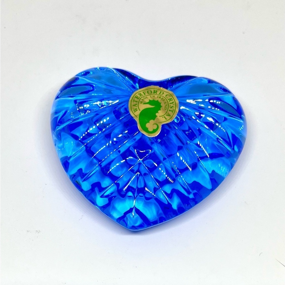 Waterford Crystal Blue Heart Hand Cooler - Picture 3 of 5